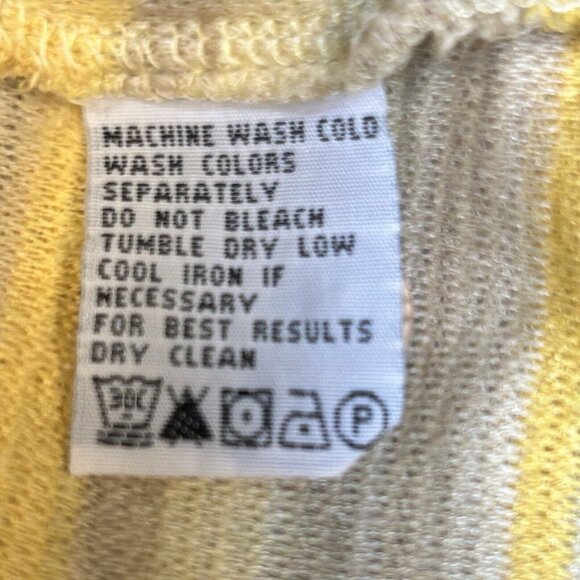 Tommy Bahama Shirt Mens Extra Large Silk Cotton Yellow Stripe Tropical Print - Picture 6 of 14